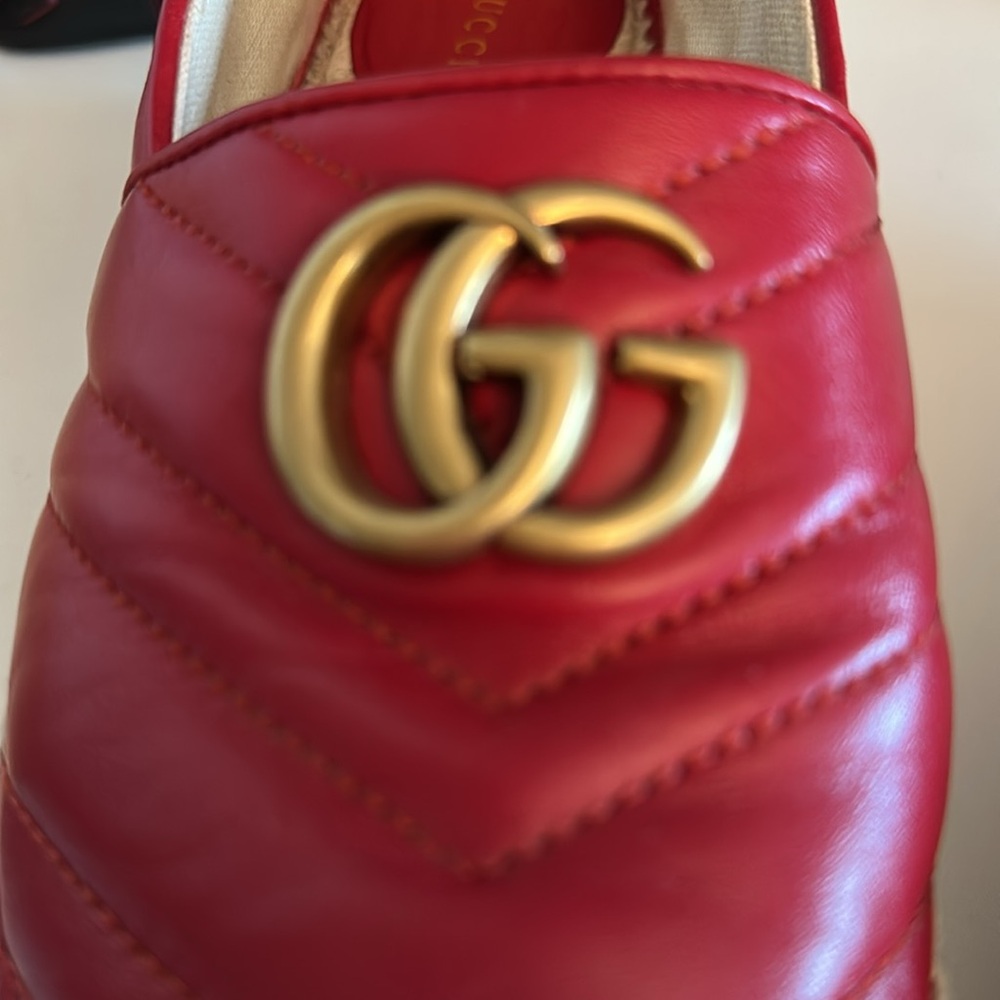 Gucci Red Espadrille Loafers 38.5 - Picture 3 of 9